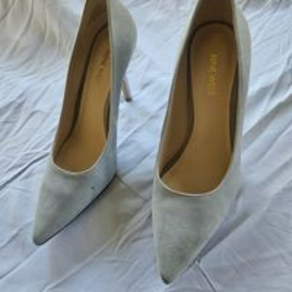 Nine West light blue suede heels